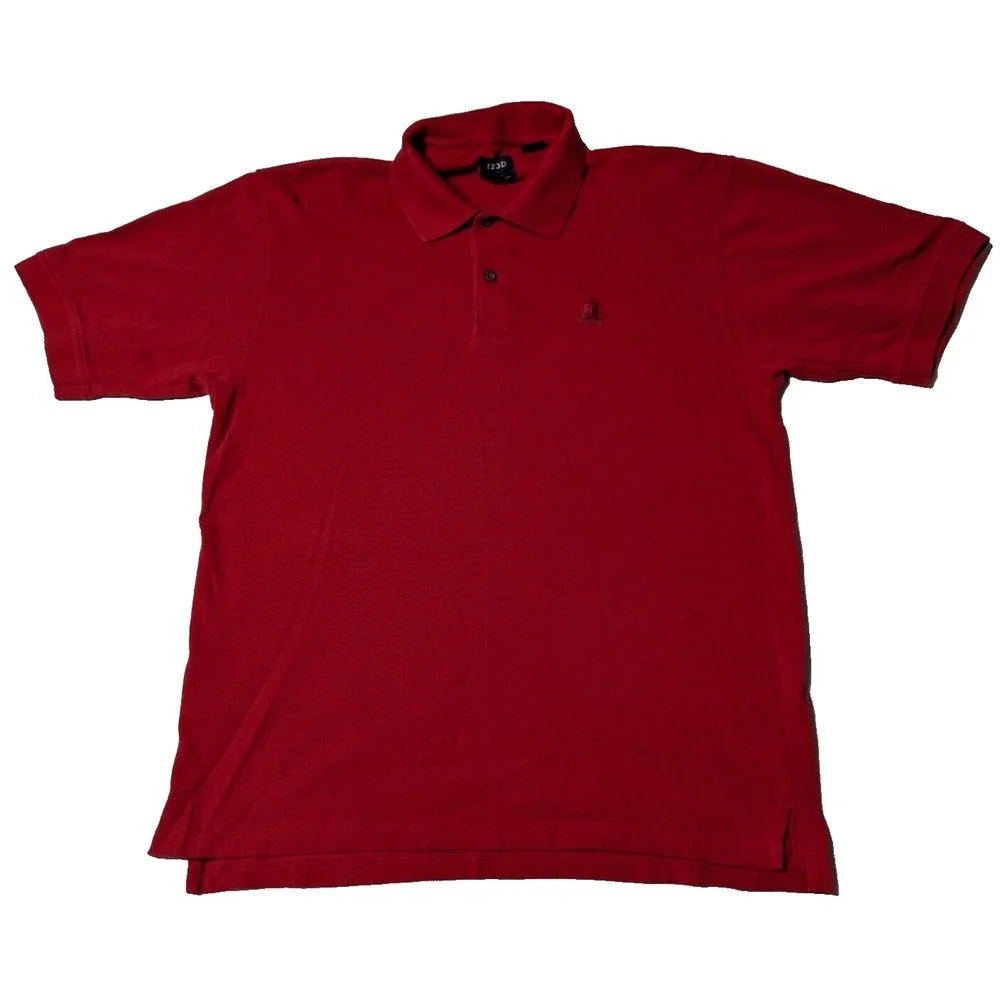 IZOD SILK WASH Men Large Red Cotton Short‎ Sleeve Polo Shirt